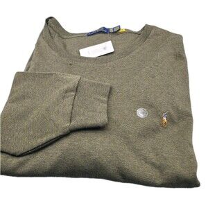 Polo Ralph Lauren Men's Olive Green Knit Long Sleeve T-Shirt Pullover 3XLT New